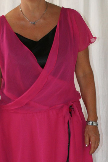 Robe soie rose 